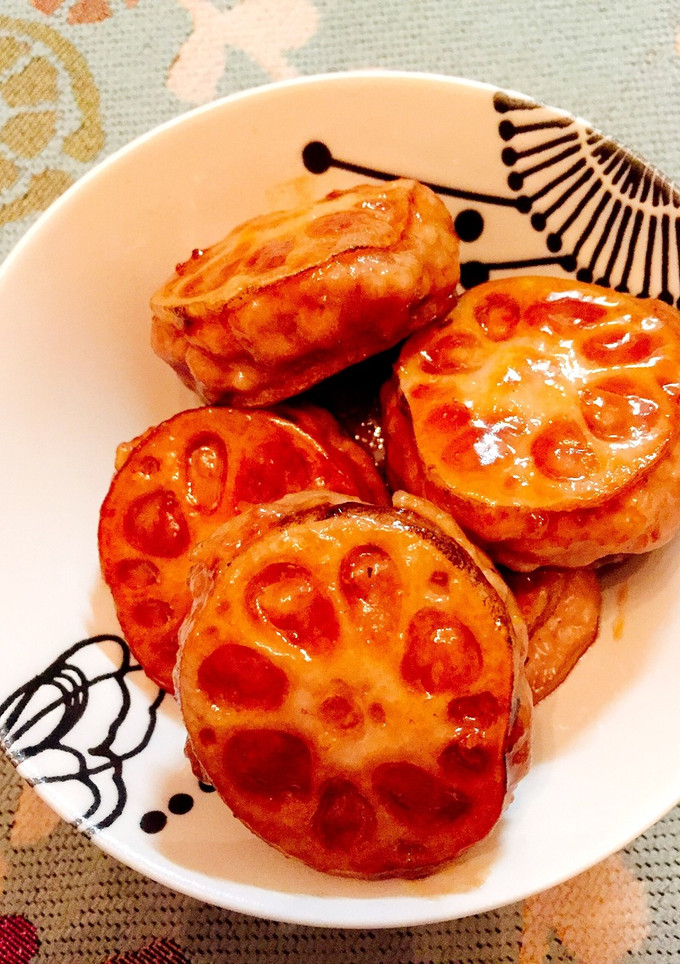 甘辛でご飯が進む♡れんこんのはさみ焼き-レシピのメイン写真