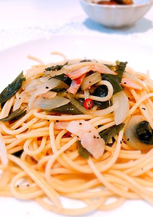 簡単♫わかめとベーコン和風パスタ-レシピのメイン写真