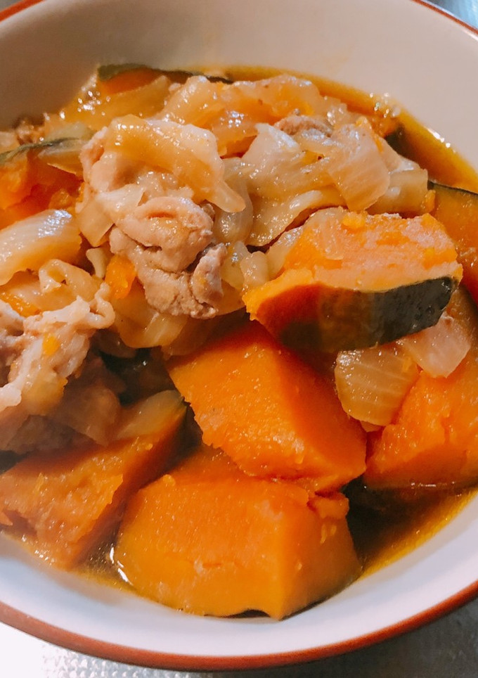 炊飯器で簡単！豚肉とかぼちゃの煮物-レシピのメイン写真