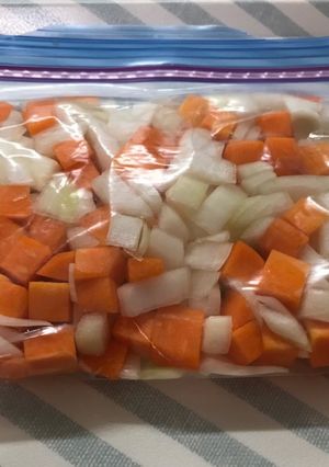 冷凍:にんじん・玉ねぎ（角切り）-レシピのメイン写真