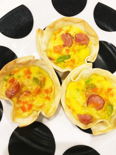 餃子の皮使用☆枝豆とにんじんのキッシュ-レシピのメイン写真