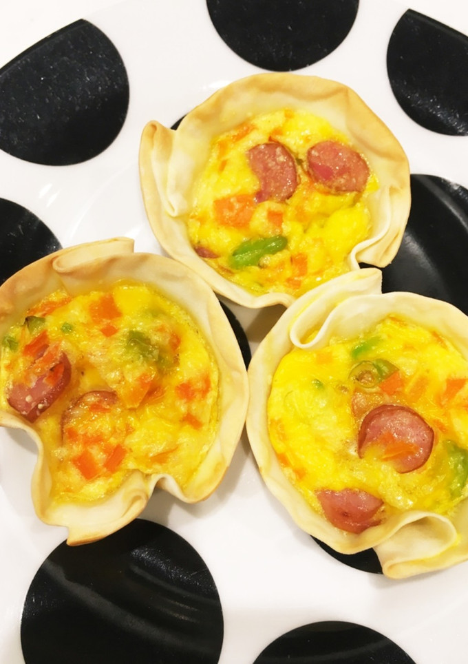 餃子の皮使用☆枝豆とにんじんのキッシュ-レシピのメイン写真
