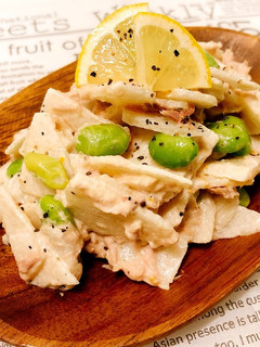 一人暮らしの梨と枝豆のツナマヨサラダ-レシピのメイン写真