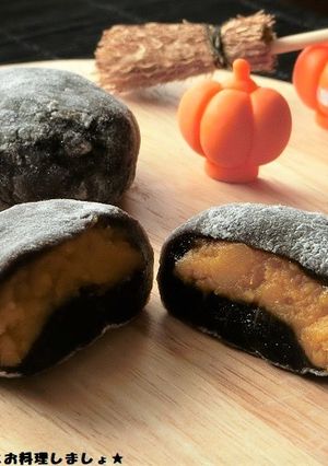 レンジで簡単★かぼちゃあんのココア大福-レシピのメイン写真