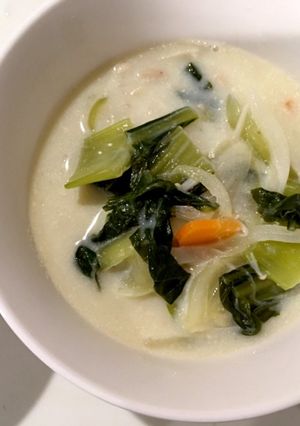 チンゲン菜ショウガ豆乳スープ-レシピのメイン写真