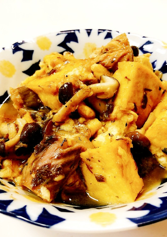鯖缶で☆厚揚げとしめじの炒め物-レシピのメイン写真