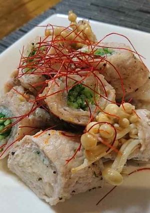 豆苗とえのきの豚肉巻き×SHiBORO-レシピのメイン写真