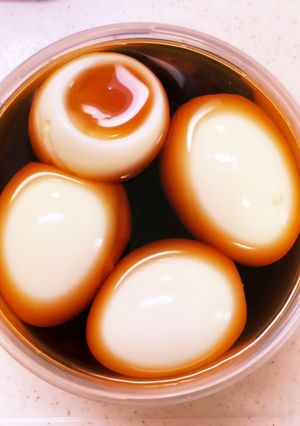 半熟煮卵6分でYouTuberつよポン流-レシピのメイン写真