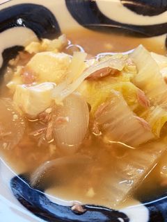 10分で完成!白菜と豆腐のツナ缶スープ-レシピのメイン写真