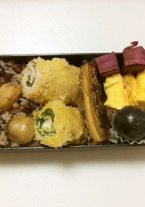 ㉖ 栗、小豆おこわ、紫弁当-レシピのメイン写真