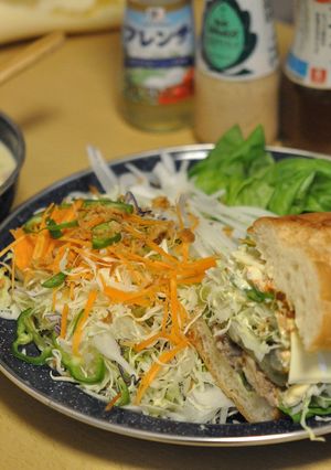 鯖缶で作ったバゲットサンド-レシピのメイン写真