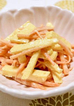 りんごとにんじんのきな粉マヨサラダ-レシピのメイン写真