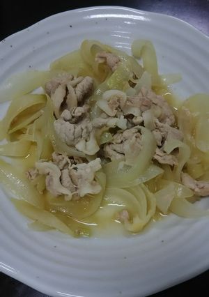 バターめんつゆ味♪豚肉玉ねぎ炒め-レシピのメイン写真