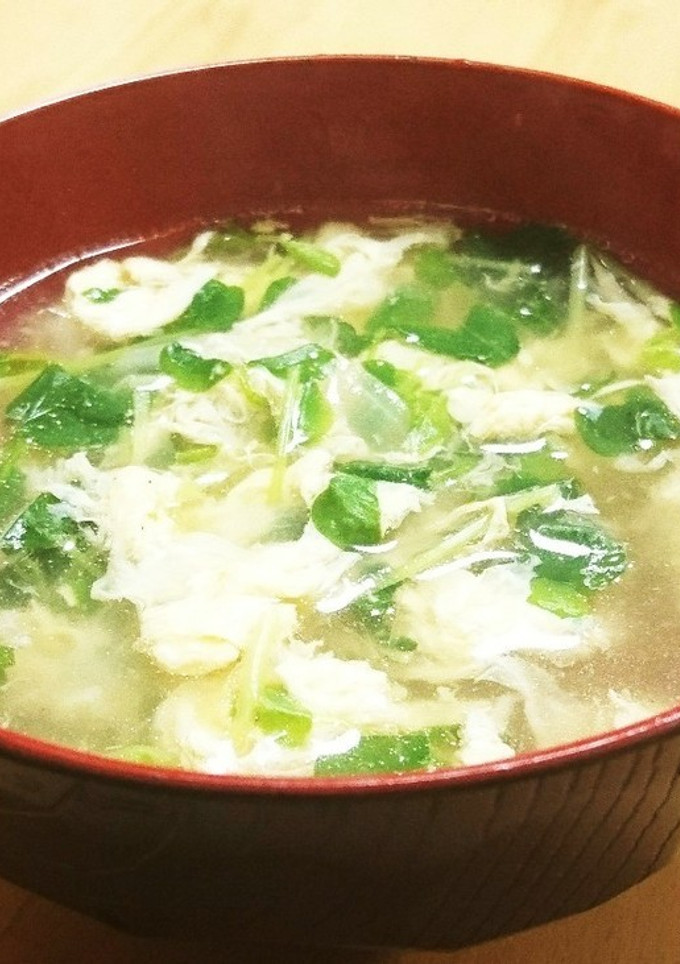 豆苗とふわふわ玉子のスープ-レシピのメイン写真