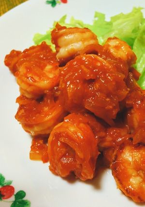 えびと玉ねぎのケチャップ炒め-レシピのメイン写真