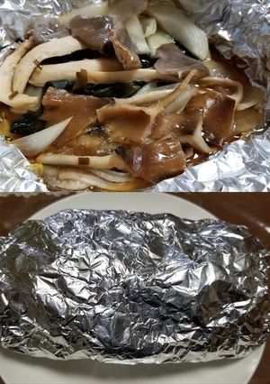 ウラベニホテイシメジ、ワカメ、焼きキノコ-レシピのメイン写真