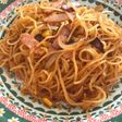茹でないパスタ★水漬けパスタのナポリタン