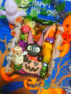 『黒猫ジジとかぼちゃ』ハロウィン弁当★-レシピのメイン写真