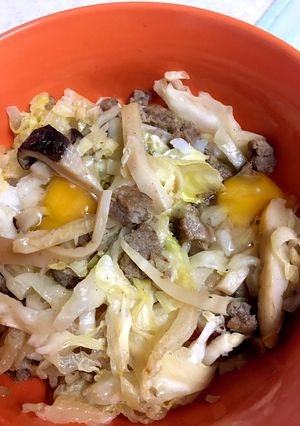 キャベツとひき肉の簡単な丼-レシピのメイン写真