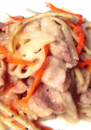 豚バラ肉と４種根野菜の炒め焼き-レシピのメイン写真