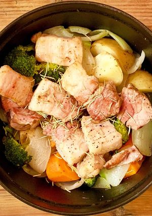 【ストウブ】ごろごろ野菜と豚のロースト-レシピのメイン写真