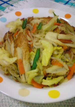 糸こんにゃく&ちくわ炒め■塩焼きそば風-レシピのメイン写真