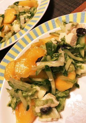 柿とチーズのサラダ-レシピのメイン写真