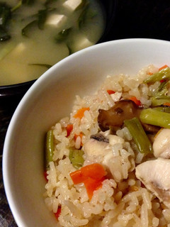 空芯菜と鶏肉の炊き込みご飯-レシピのメイン写真