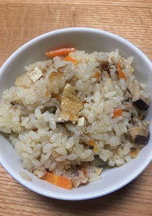 超うまい！鶏皮と椎茸の炊き込みご飯-レシピのメイン写真