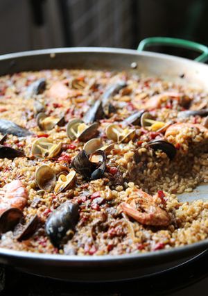 バルセロナのお家で食べた海鮮パエリア-レシピのメイン写真