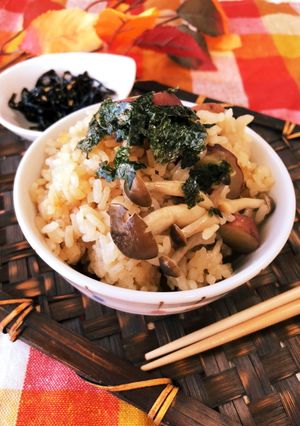 きのことさつまいもの♥炊き込みご飯-レシピのメイン写真