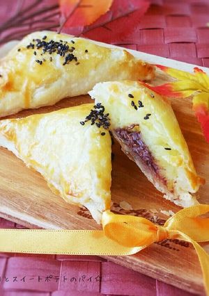 チョコとスイートポテトの♥三角パイ-レシピのメイン写真
