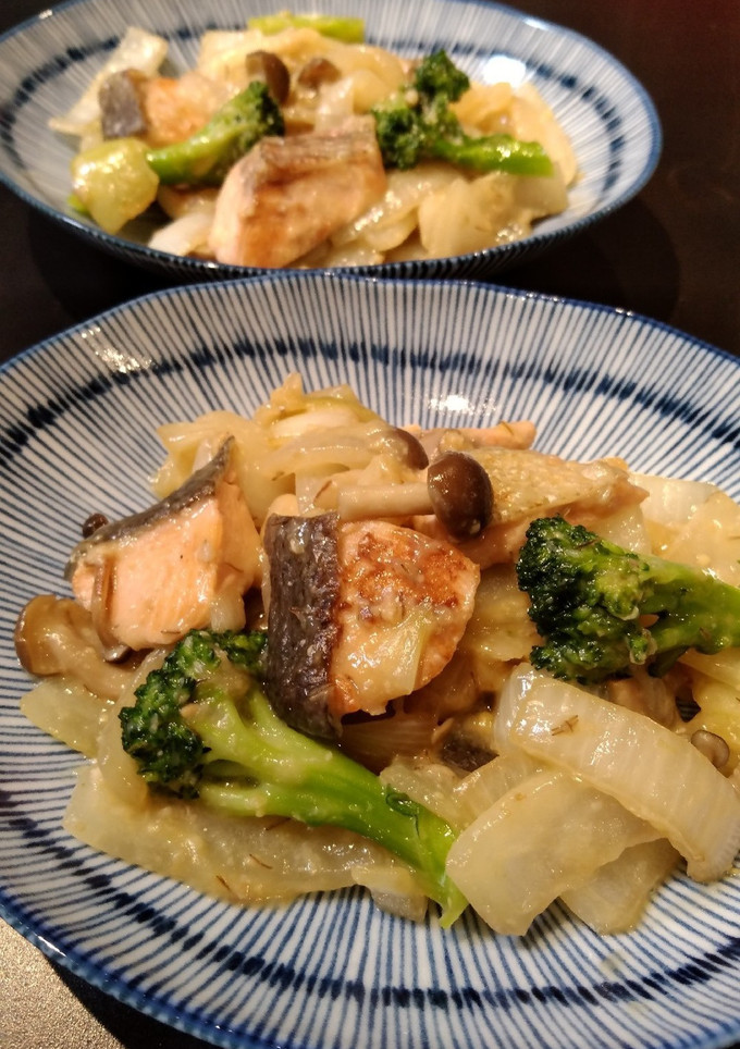 エスニック風鮭の香味みそ炒め-レシピのメイン写真