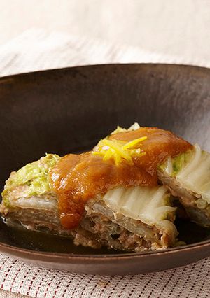 白菜の重ね蒸し 柚子こしょうみそ-レシピのメイン写真
