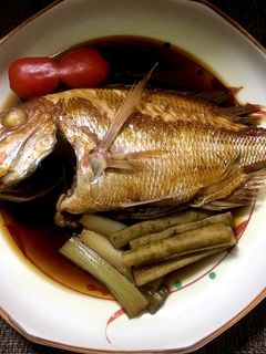 リボンでかわいい鯛の煮付け-レシピのメイン写真