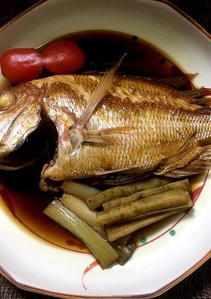 リボンでかわいい鯛の煮付け-レシピのメイン写真