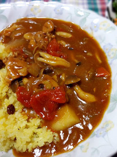 ガーリックライスと野菜ジュースのカレー-レシピのメイン写真