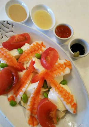 海老、豆腐、トマト、枝豆のサラダ-レシピのメイン写真