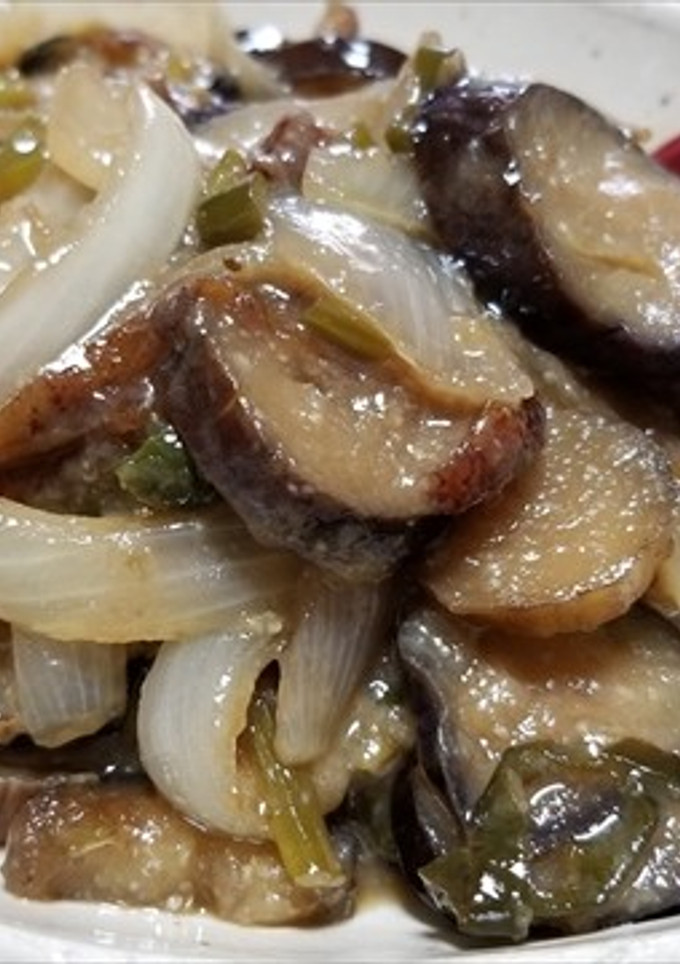 アケビの皮と多種野菜の油炒め味噌煮・激旨-レシピのメイン写真