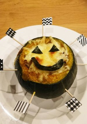 ハロウィン～姫カボチャのグラタン-レシピのメイン写真