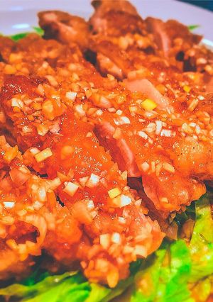 60℃ 油淋鶏(ユウリンチー)鶏肉の甘酢がけ-レシピのメイン写真