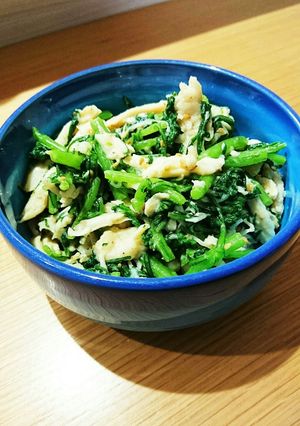 春菊とチキンのごまドレ和え-レシピのメイン写真