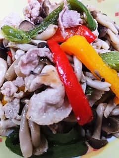 細かいしめじ(はねだし)と豚肉の炒め物-レシピのメイン写真
