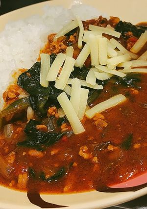 ひき肉とほうれん草トマトカレー-レシピのメイン写真