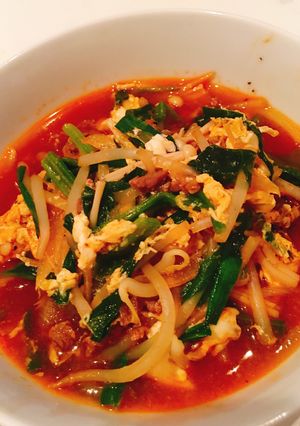 簡単食べるユッケジャン風スープ-レシピのメイン写真