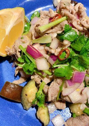 砂糖不使用 豚肉パクチーサラダ-レシピのメイン写真