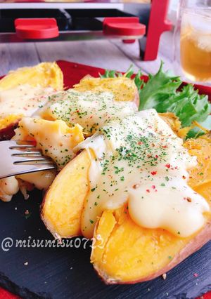 焼き芋にラクレットチーズ(動画有)-レシピのメイン写真