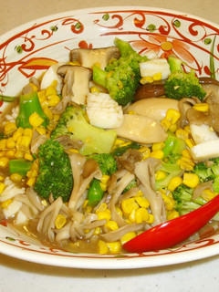 茸3種X野菜X烏賊で色鮮やか❤秋の中華煮-レシピのメイン写真