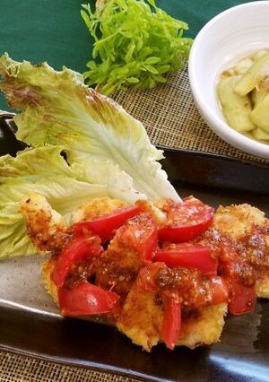 ささみかつのトマトマスタード(健康食)-レシピのメイン写真
