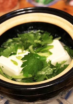 超簡単なセロリの香味湯豆腐-レシピのメイン写真